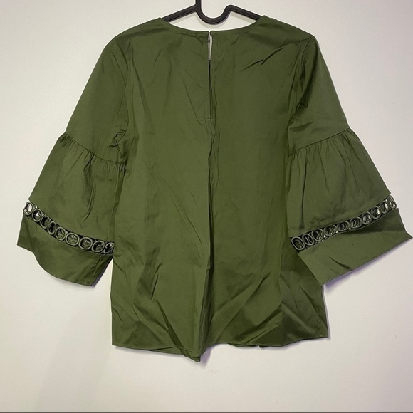 🍋NWT ANN TAYLOR Lacy Flare Sleeve In Dusty Olive - Picture 7 of 7